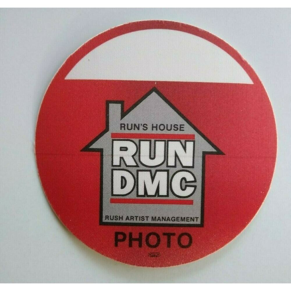 Run DMC Backstage Pass Original 1988 Concert Runs House Rap Hip Hop Music Red